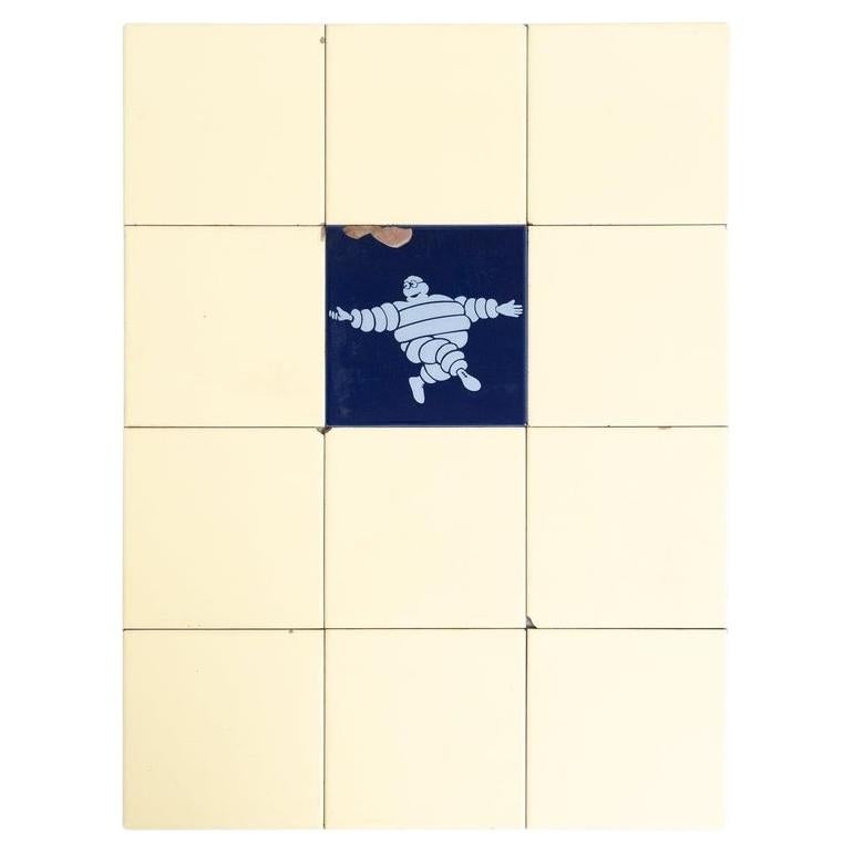 Set of Vintage Michelin Man Tiles, circa 1960 For Sale
