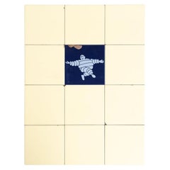 Set of Vintage Michelin Man Tiles, circa 1960