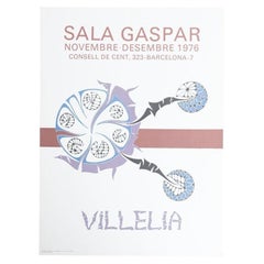 Poster originale della mostra di Moisès Villèlia del 1976 - Sala Gaspar, Barcellona