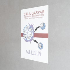 Poster originale della mostra di Moisès Villèlia del 1976 - Sala Gaspar, Barcellona