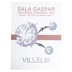 Poster originale della mostra di Moisès Villèlia del 1976 - Sala Gaspar, Barcellona