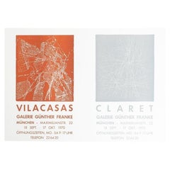 Original 1970 Exhibition Poster – Vilacasas/Claret at Galería Günther Franke