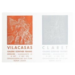 Original 1970 Exhibition Poster – Vilacasas/Claret at Galería Günther Franke