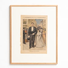 Framed Print of Early 20th-Century French Newspaper – "Mariage de Géant"
