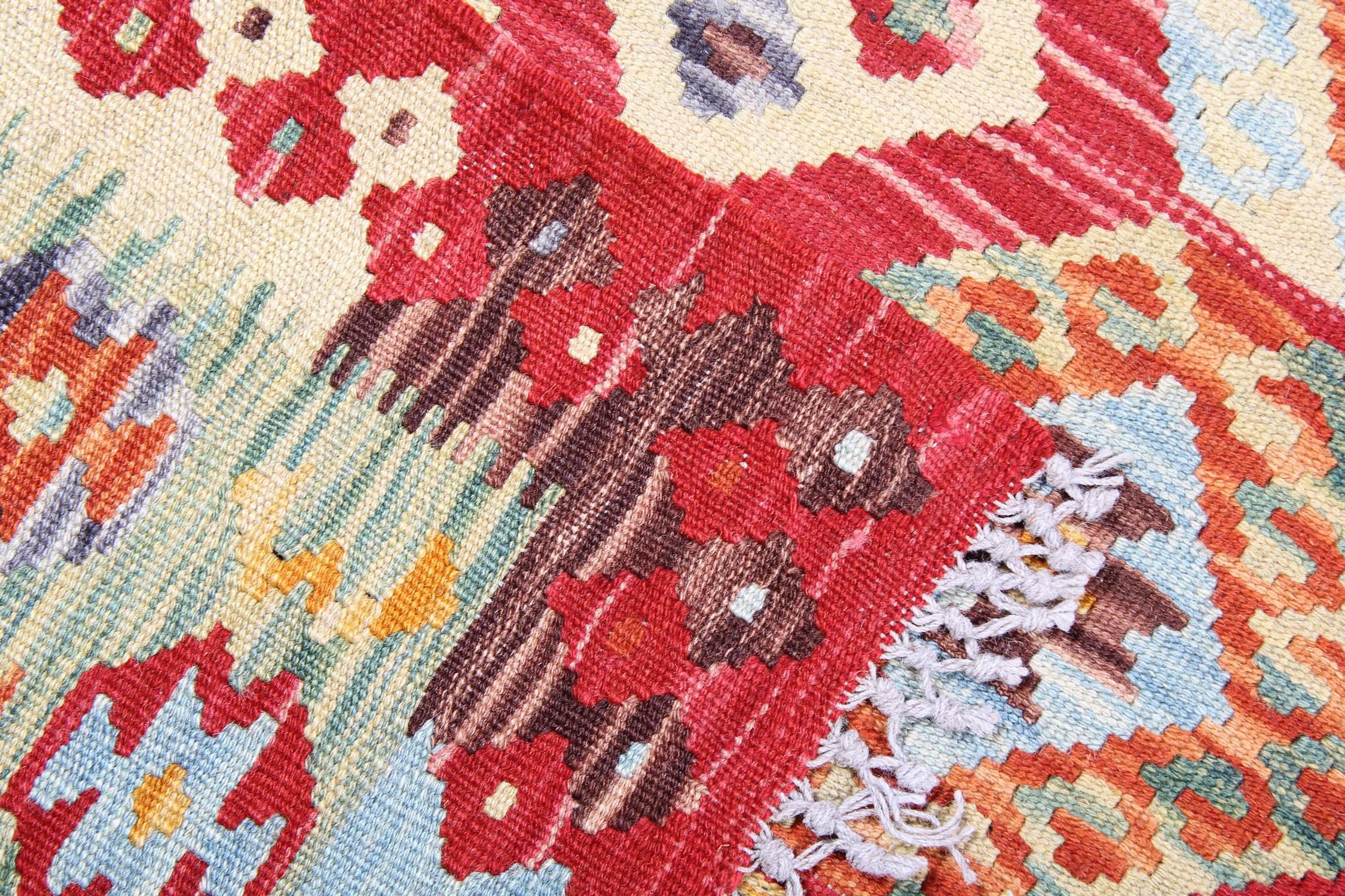 Hand-Woven Afghan Kilim Rug hand woven 