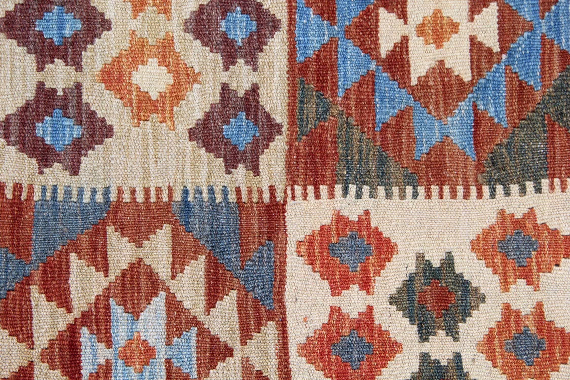 Vegetable Dyed Afghan Kilim Rugs, Tribal rug, geometric rug from Afghanistan
