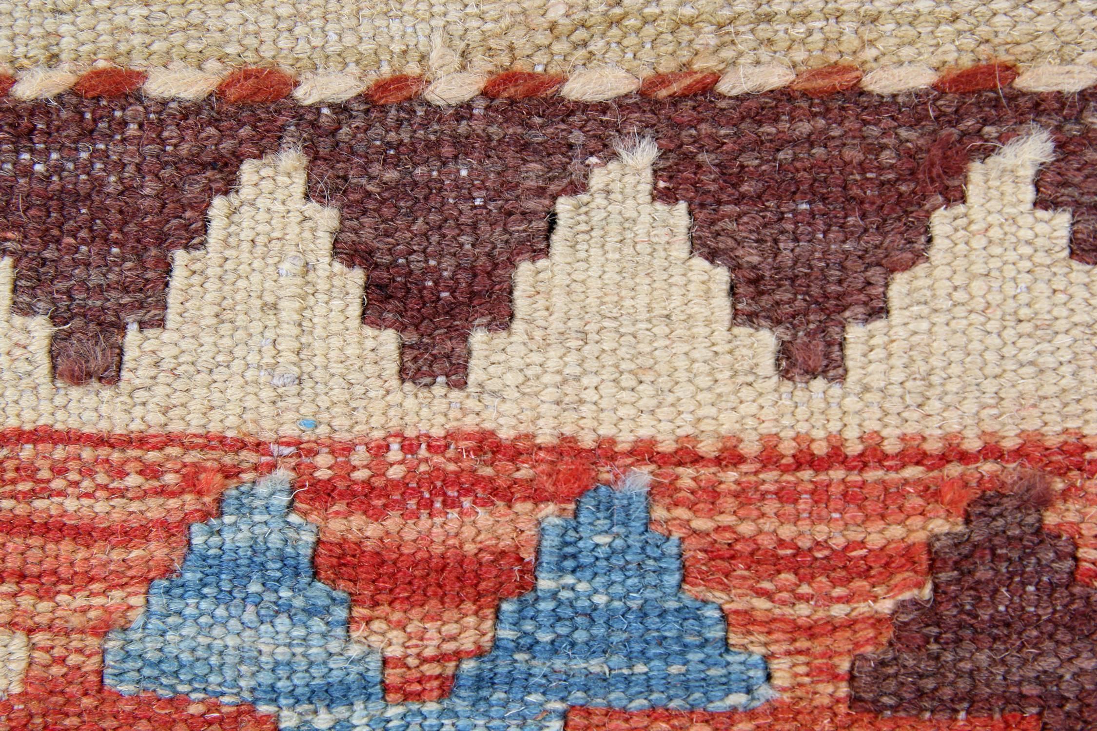 Afghan Kilim Rugs, Tribal rug, geometric rug from Afghanistan In Excellent Condition In Hampshire, GB