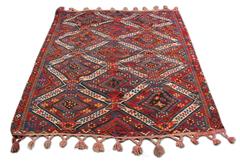 Tapis Kilim oriental ancien turc en laine dorée et métal, tapis fait main