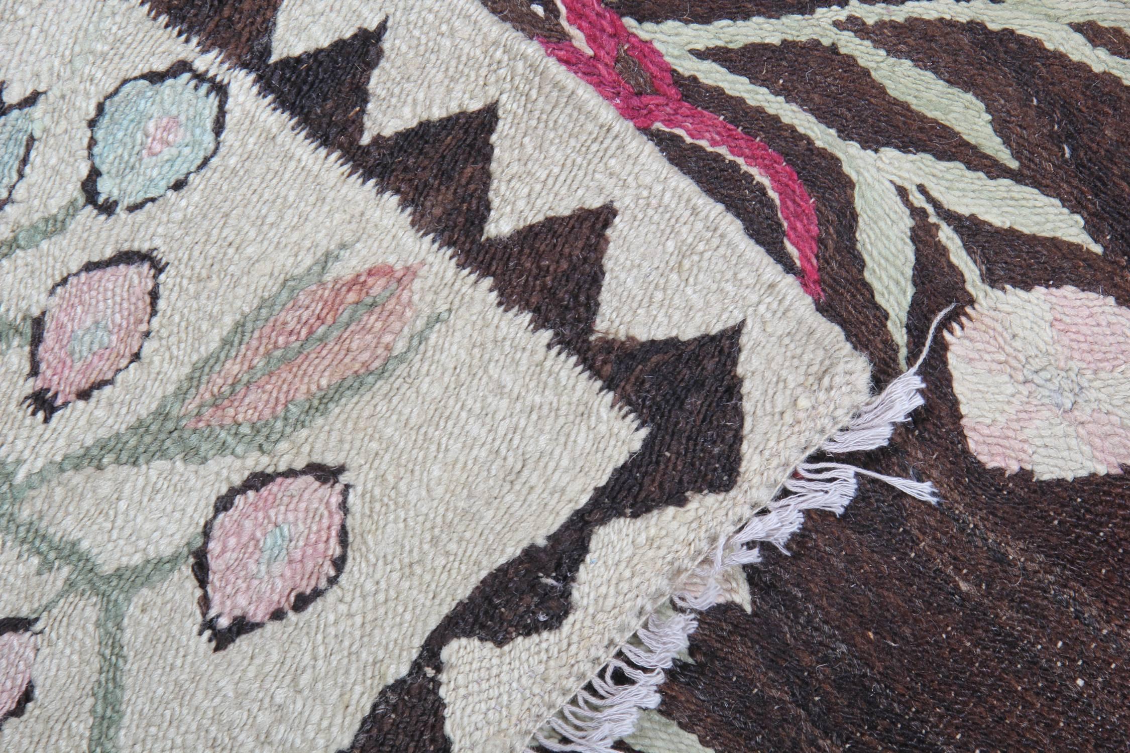 Hand-Crafted Handmade Carpet Antique Rugs, Geometric Bessarabian Rug, Vintage Kilim Rugs