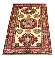 Handmade Geometric Rugs, Rustic Carpet Cream Livingroom Rug 84x122cm