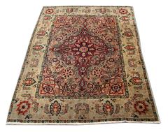 Handmade Carpet Antique Rugs, Agra Indian Rug, luxury Red Oriental Rugs for Sale