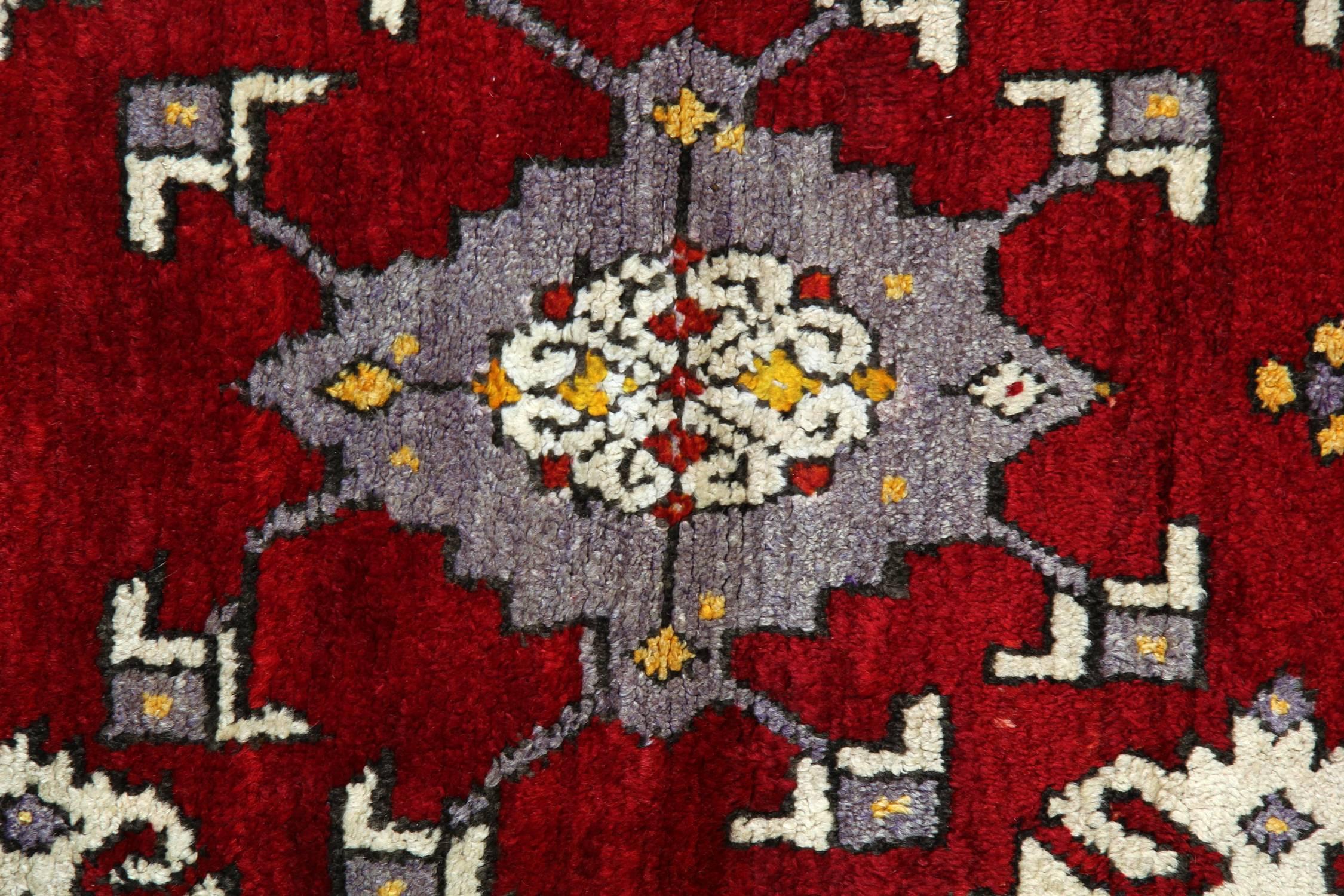 Vegetable Dyed Antique Rugs Red Anatolian Handmade Carpet Turkish Rugs for Sale For Sale