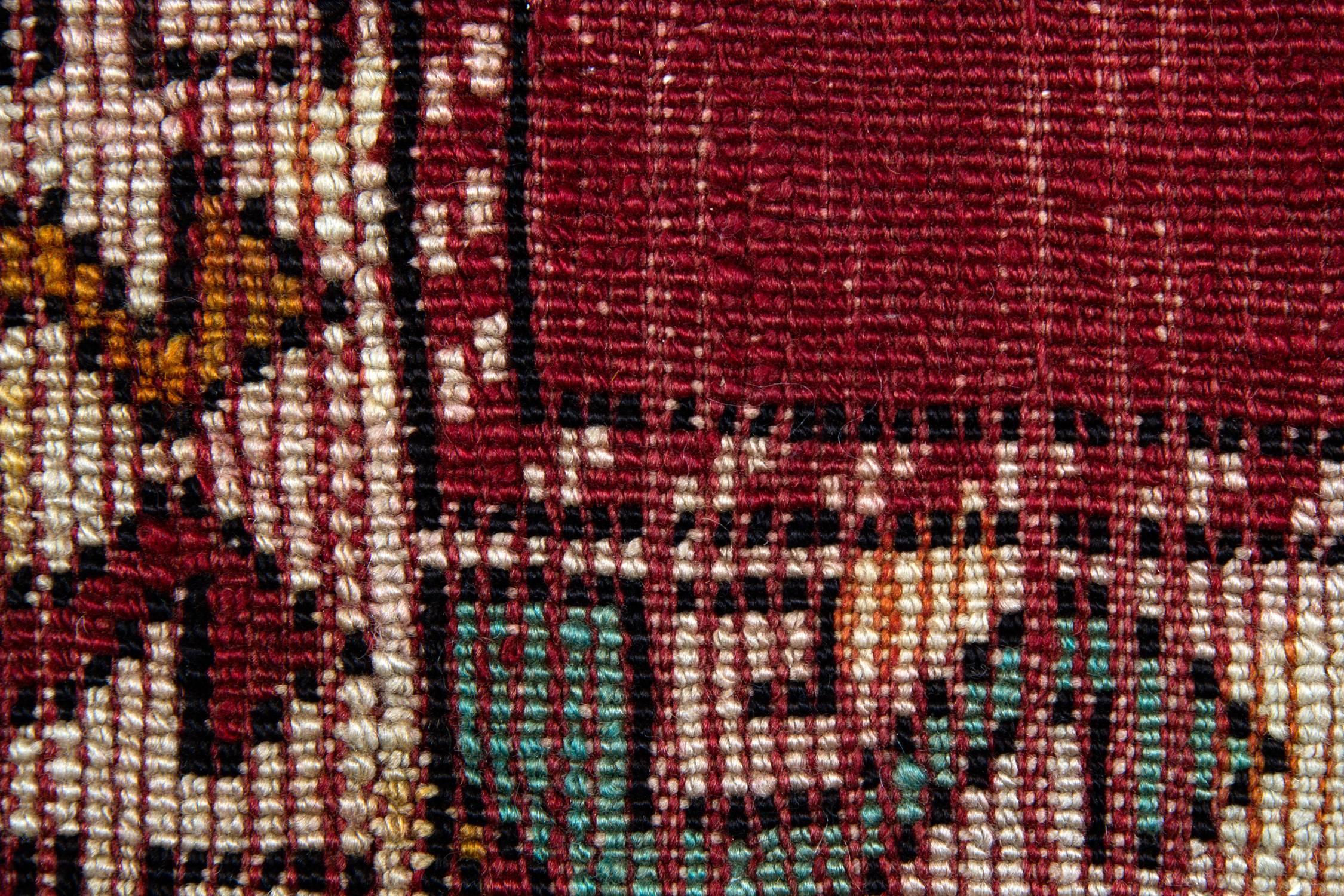 Oushak Handmade Carpet Red Antique Rug Oriental Turkish Rug Primitive Living Room Rug