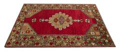 Antique Rug Handmade Carpet, Anatolian Turkish Rug, Red Living Room Rug for Sale