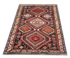 Antique Turkish Shirvan Rug, Geometric Handmade Carpet Rug