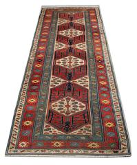Antique Rugs, Geometric Runner Rug Handmade Carpet Runner Oriental Rugs for Sale