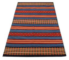 Modern Striped Kilim Rug Handmade Carpet Transitional Flat-Woven Area Rug