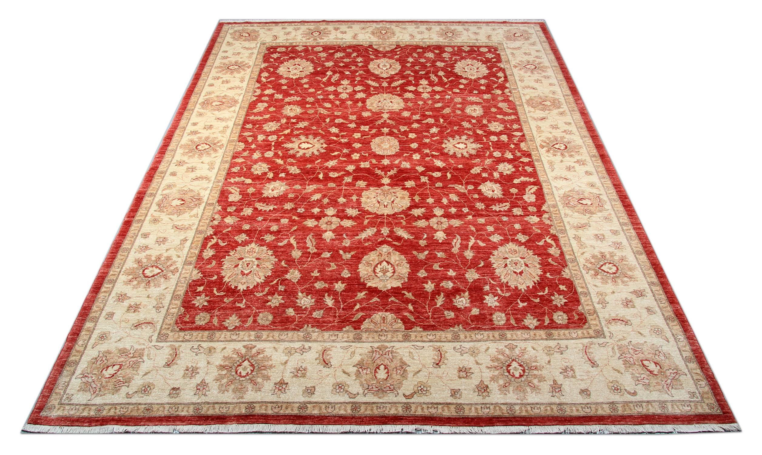 This oriental rug is a Ziegler Sultanabad rug made on our looms by our master weavers in Afghanistan. It is a handmade carpet with all-natural veg dyes all hand-spun wool. The large-scale design makes Sultanabad regarded as the most appealing to