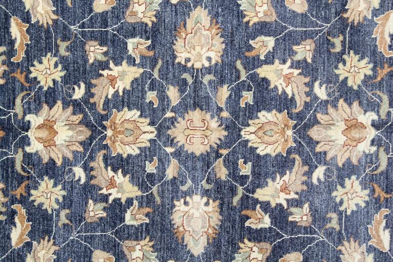 Elegant Navy Blue Rug, Persian Style Rugs, Sultanabad Carpet For Sale