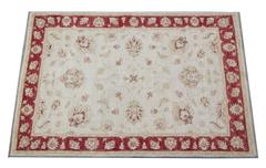 Oriental Rug Hand Made Carpet, Afghan Ziegler Style Rugs Cream Floral Rugs