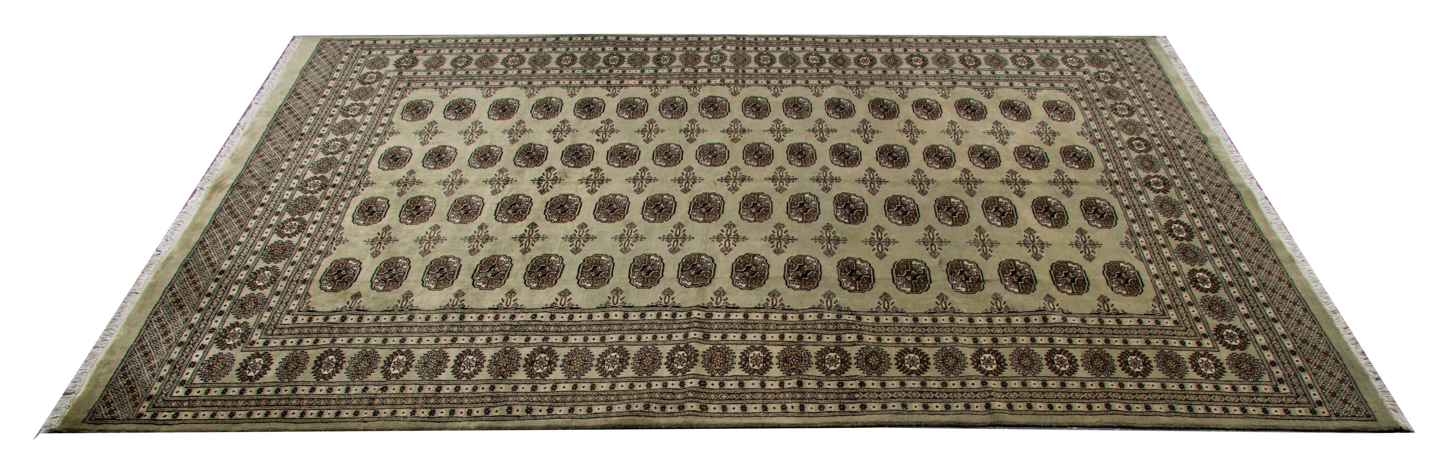 Bukhara handmade rugs and hallway carpet runners are hand-knotted in Pakistan by master weavers in a traditional elephant's foot motif. The 100% wool pile is dyed and washed to create a Lustre that makes unique rugs and adds them to this classic