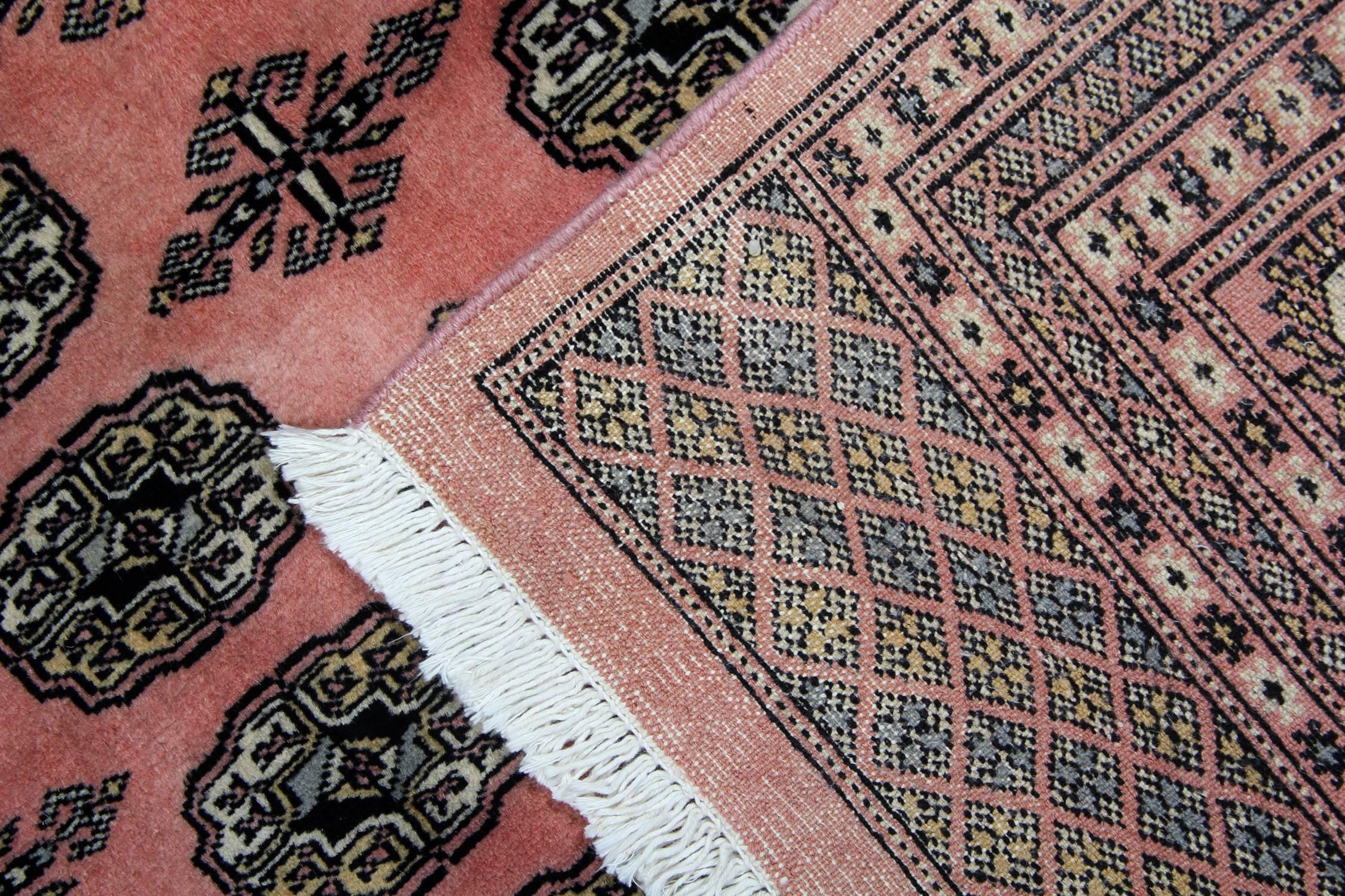 Rustic Handmade Carpet Pink Bukhara Rugs, Oriental Rug Living Room Rugs for Sale