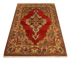 Antique Rug Handmade Carpet Red Rug Medallion Carpet Area Rug