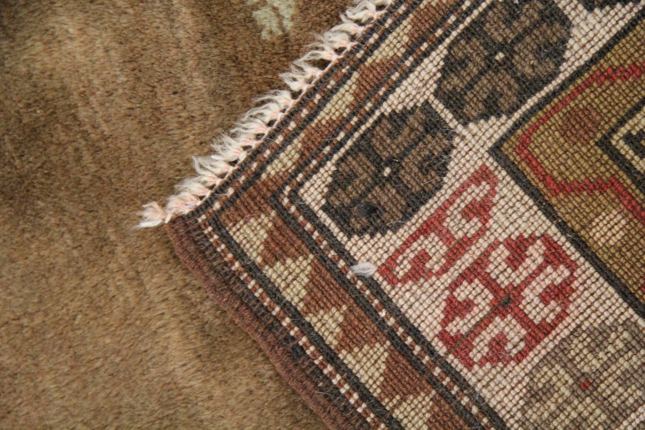 Hand-Woven Antique Turkish Rugs, Vintage Rug Milas, Brown Rug, Hand Made Carpet For Sale