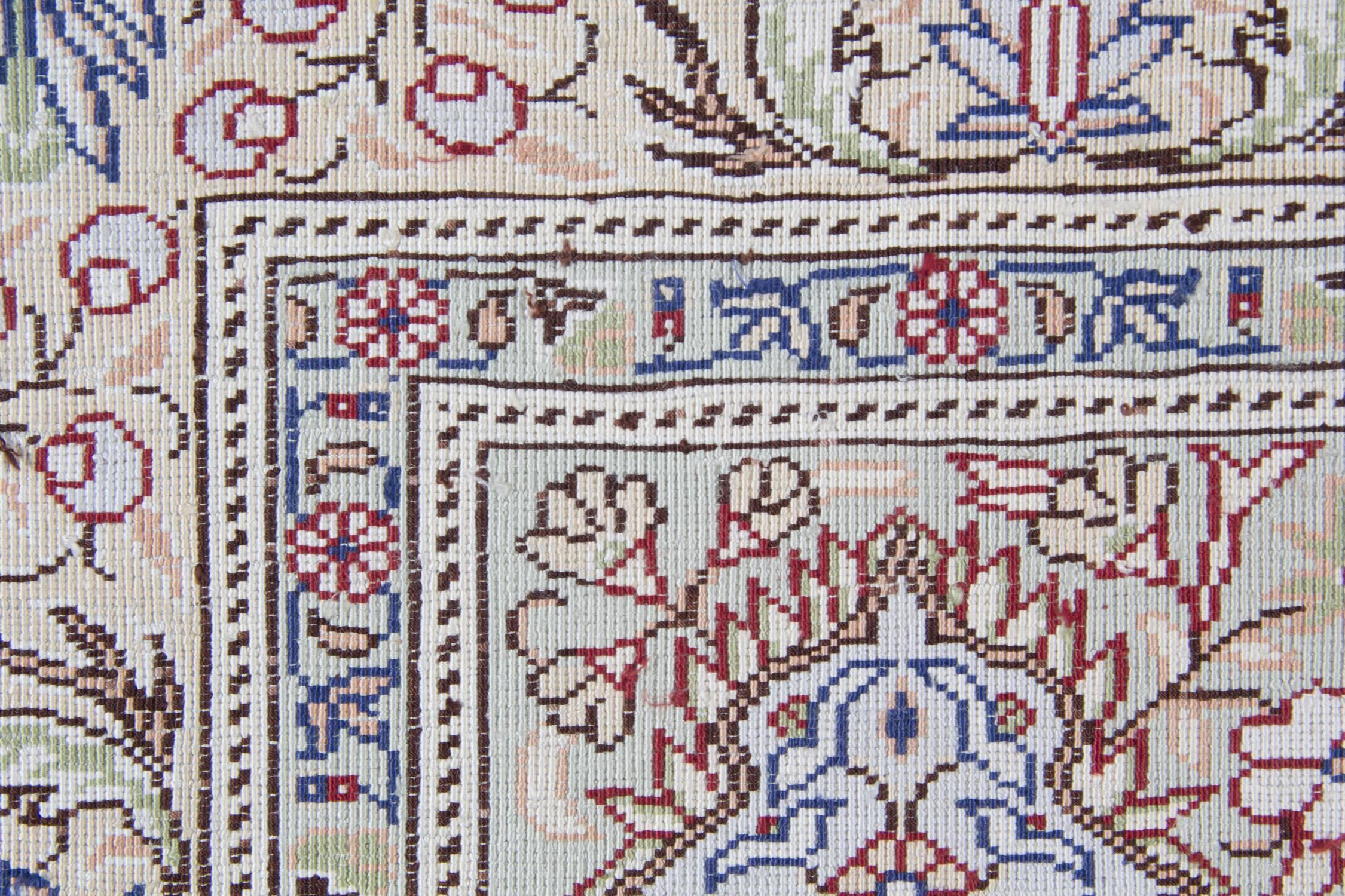 Hand-Crafted Herekeh Silk Rug, Turkish Rug Oriental Kayseri, Hand Made Carpet Area Rug For Sale
