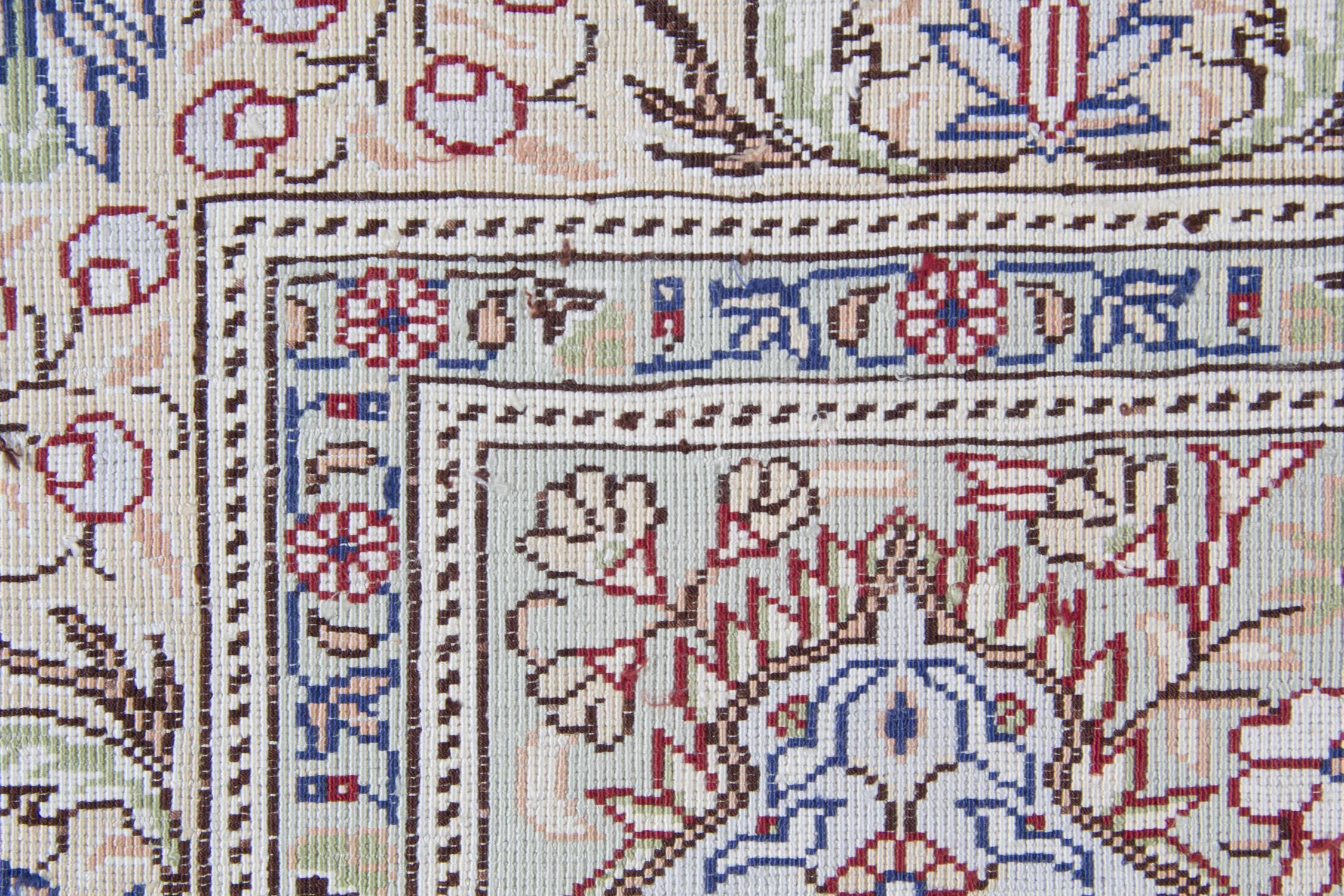 Hand-Crafted Herekeh Silk Rug, Turkish Rug Oriental Kayseri, Hand Made Carpet Area Rug For Sale