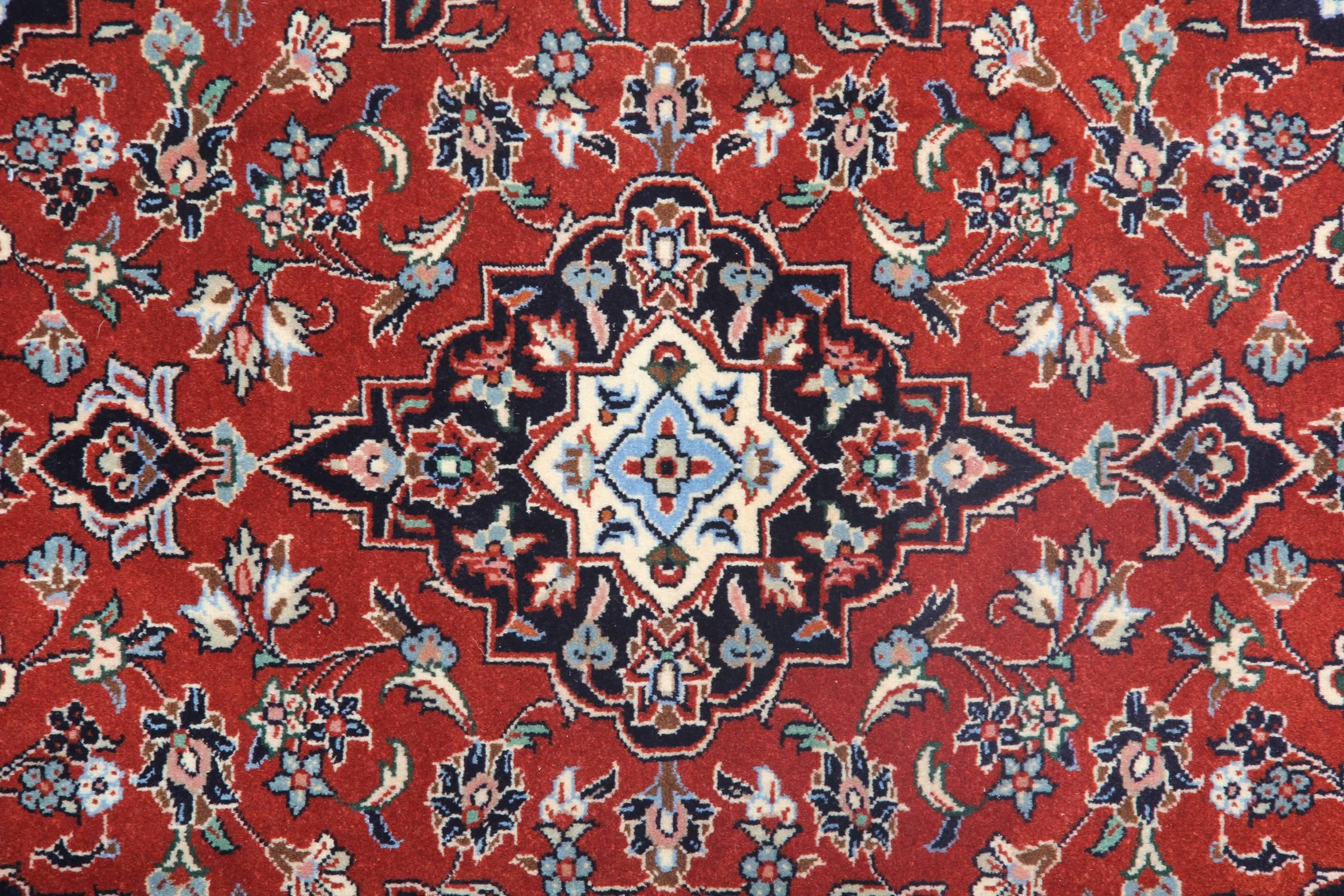 Turkish Handmade Carpet Rug Red Wool Oriental Rug, Traditional Medallion Rug For Sale