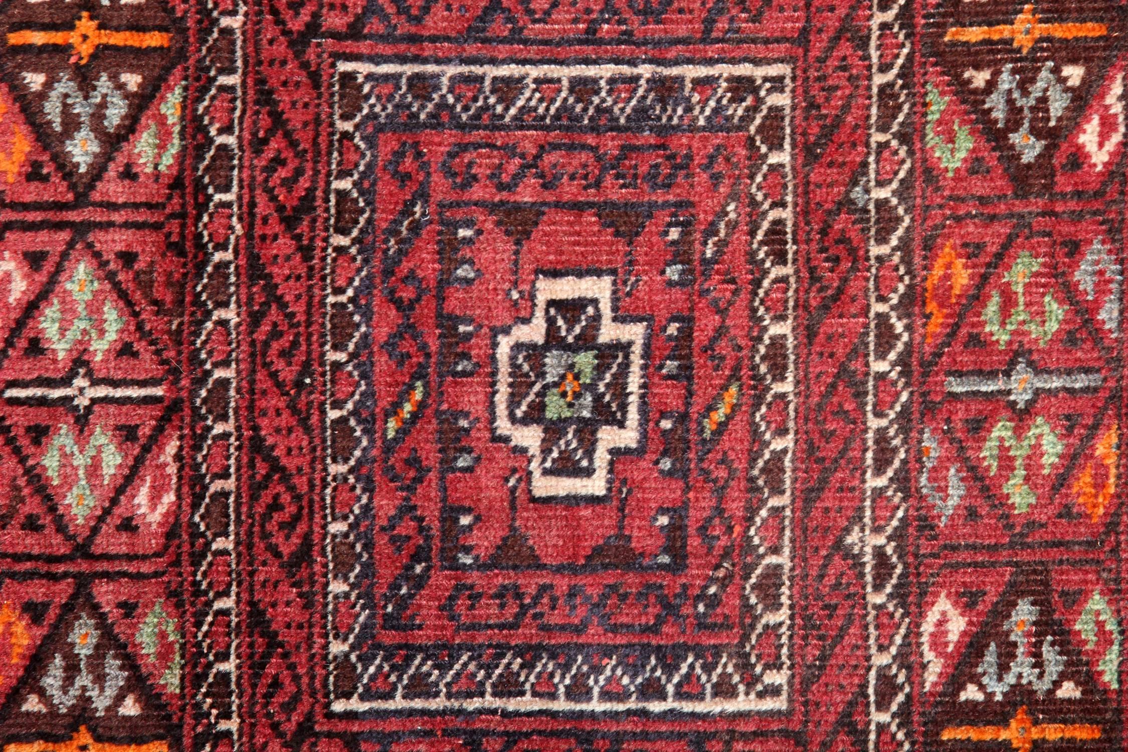 This elegant wool rug was woven by hand in the 1960s. The central design features four square medallions and a highly-decorative surrounding design and border.
This elegant carpet area rug has been constructed with the finest locally sourced
