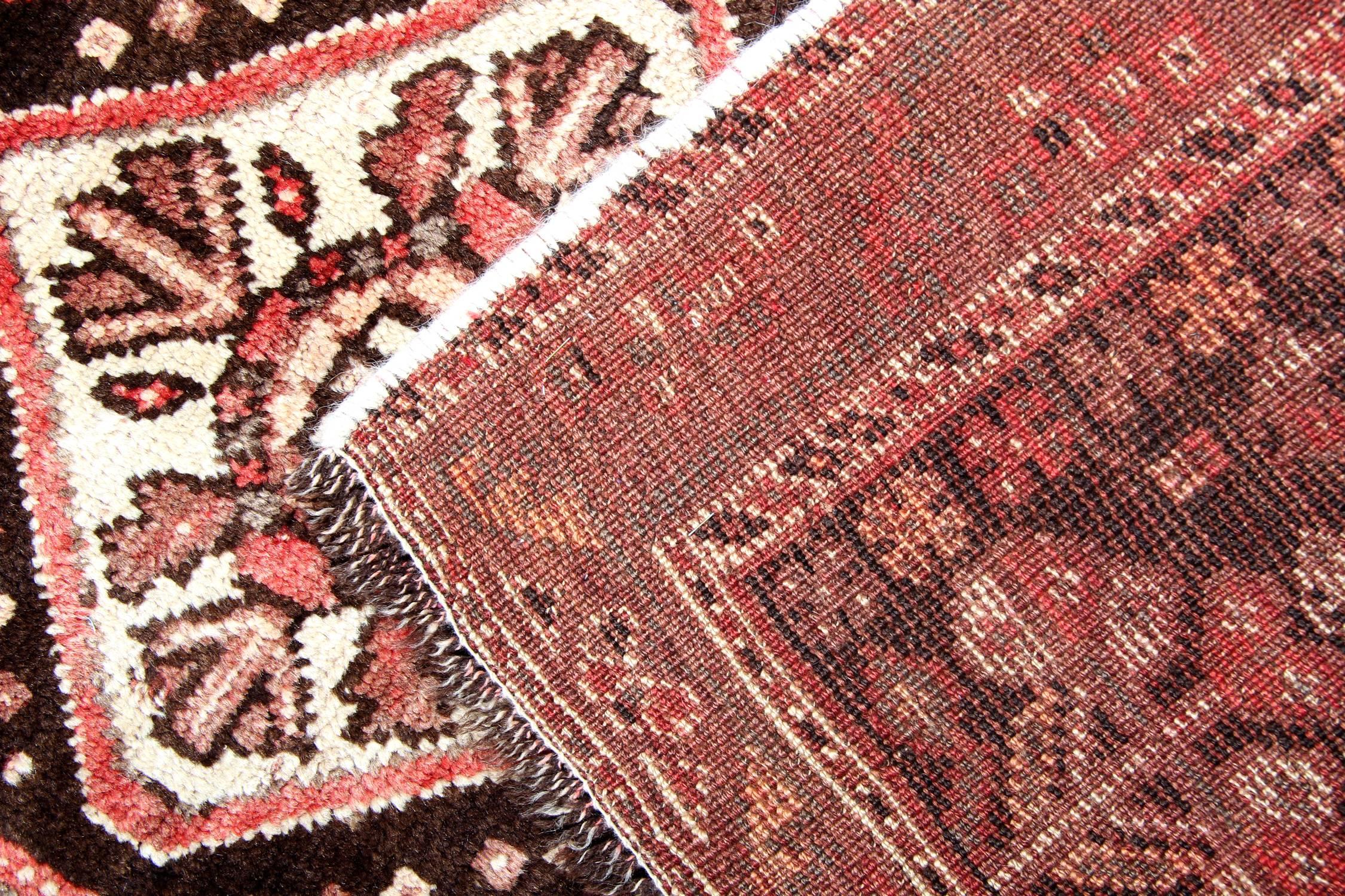 Alfombra hecha a mano Alfombra rústica Alfombra geométrica de lana oxidada - 106 x160 cm Tribal en venta