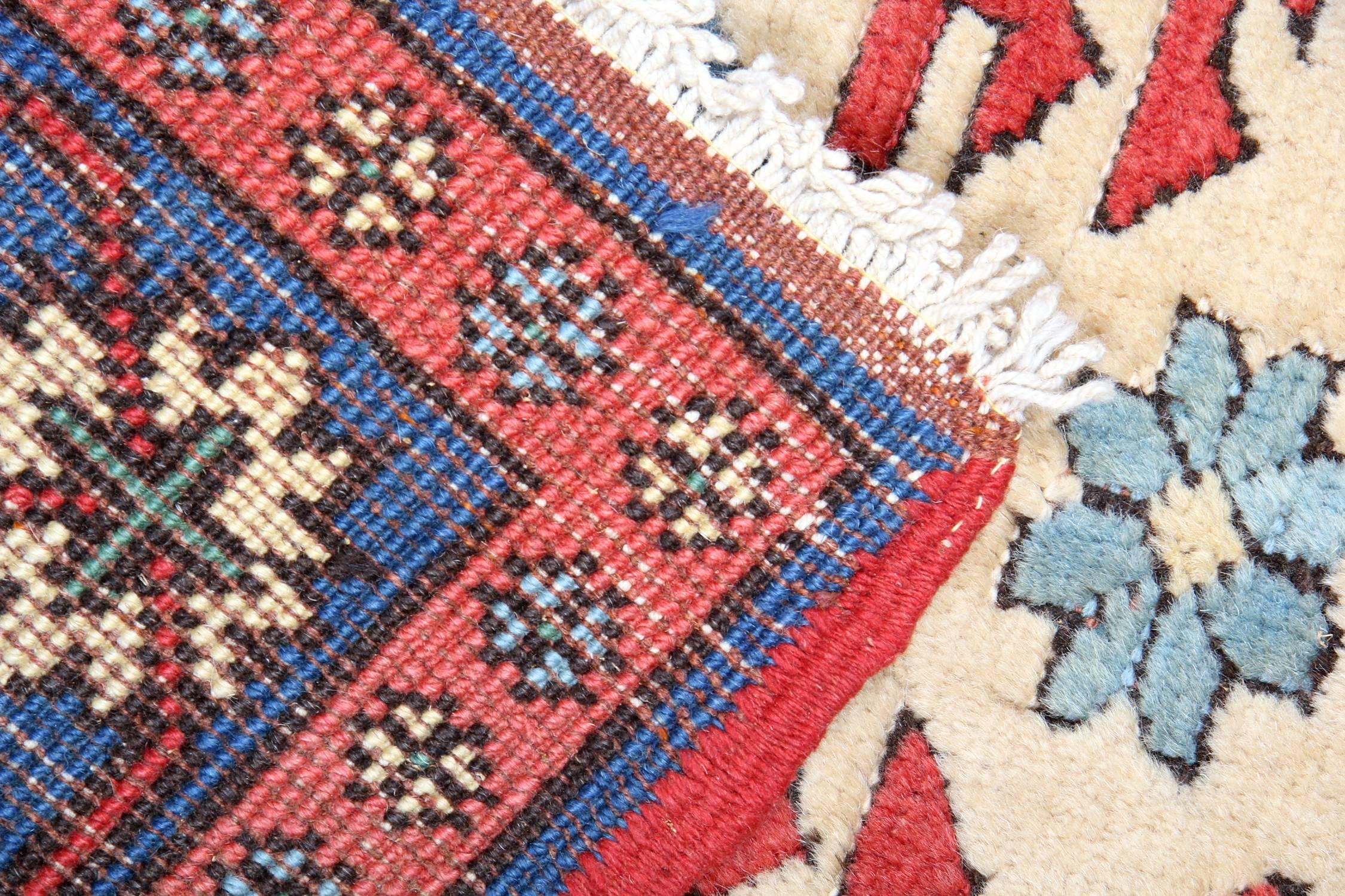 Orientalischer Teppich aus Wolle, handgefertigter Teppich im Stammesstil, Teppich aus Wolle (Türkisch) im Angebot
