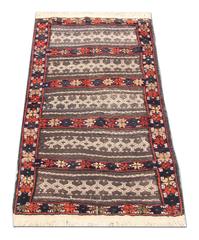 Handwoven Oriental Carpet Rug, Traditional Tribal Striped Area Rug