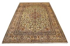 Oriental Large Carpet Traditional Cream Handmade Rug, Vintage Rugs