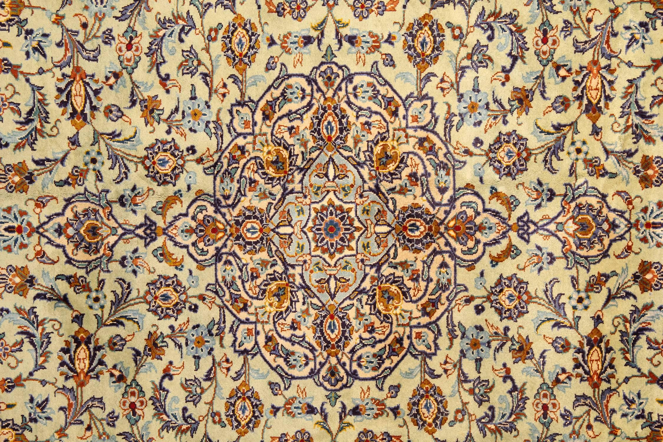 Turkish Oriental Large Carpet Traditional Cream Handmade Rug, Vintage Rugs For Sale