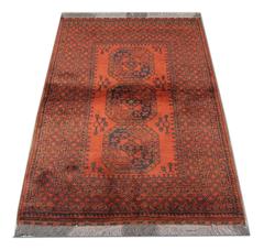 Rust Handmade Carpet Orange Afghan Area Rug, Oriental Wool Vintage Rugs