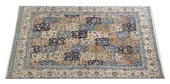 Handmade Carpet Oriental Cream Rug, Vintage Area Rug