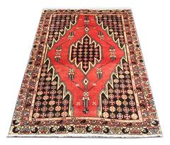 Traditioneller traditioneller Teppich Vintage roter orientalischer Teppich Stammeskunst Teppich