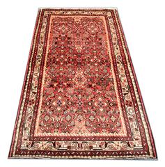 Tappeto orientale vintage Tappeto tribale in lana rossa