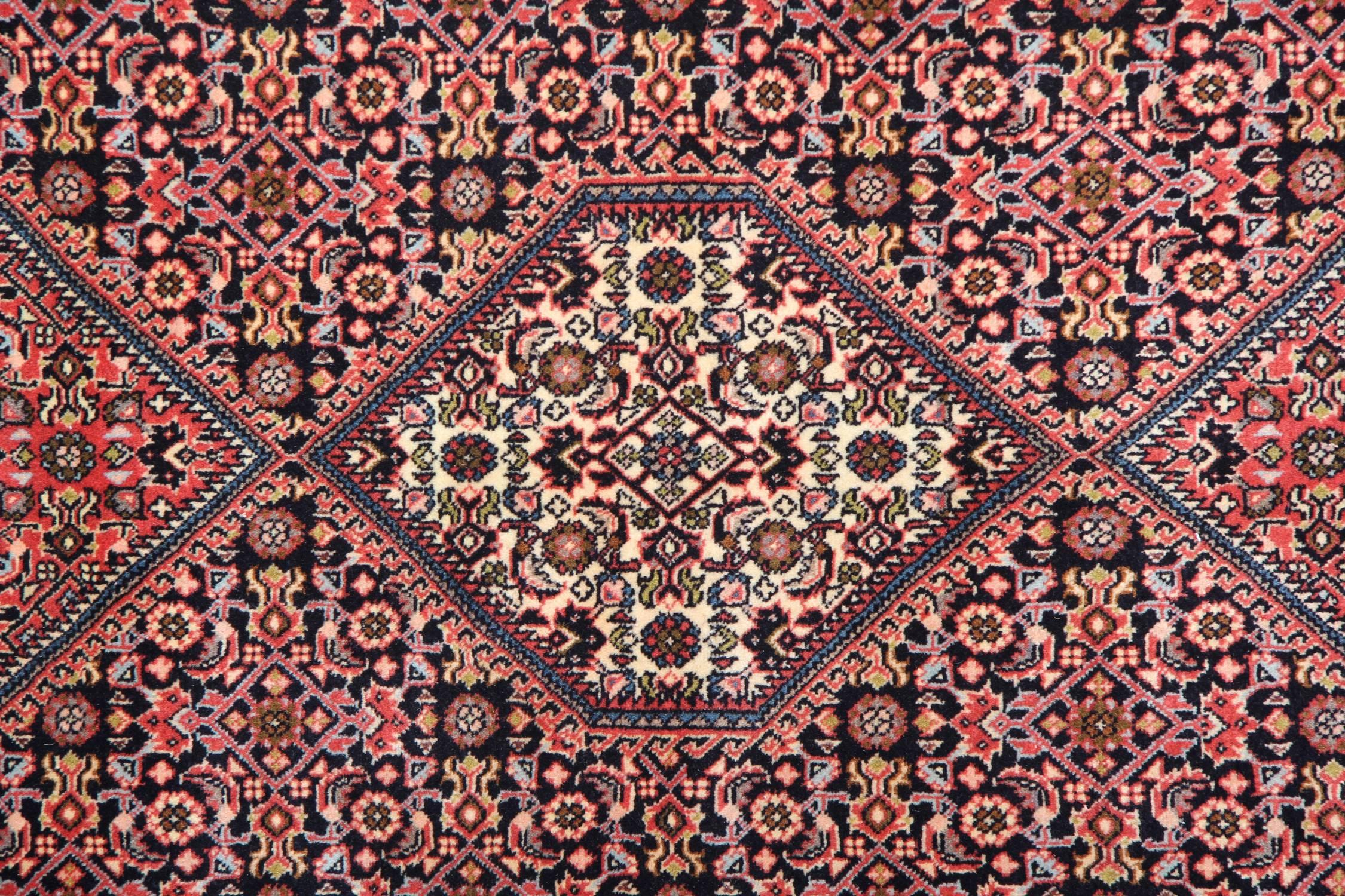Mid-Century Modern Traditional Runner Rug, Handwoven Wool Pink Oriental Carpet Rug For Sale