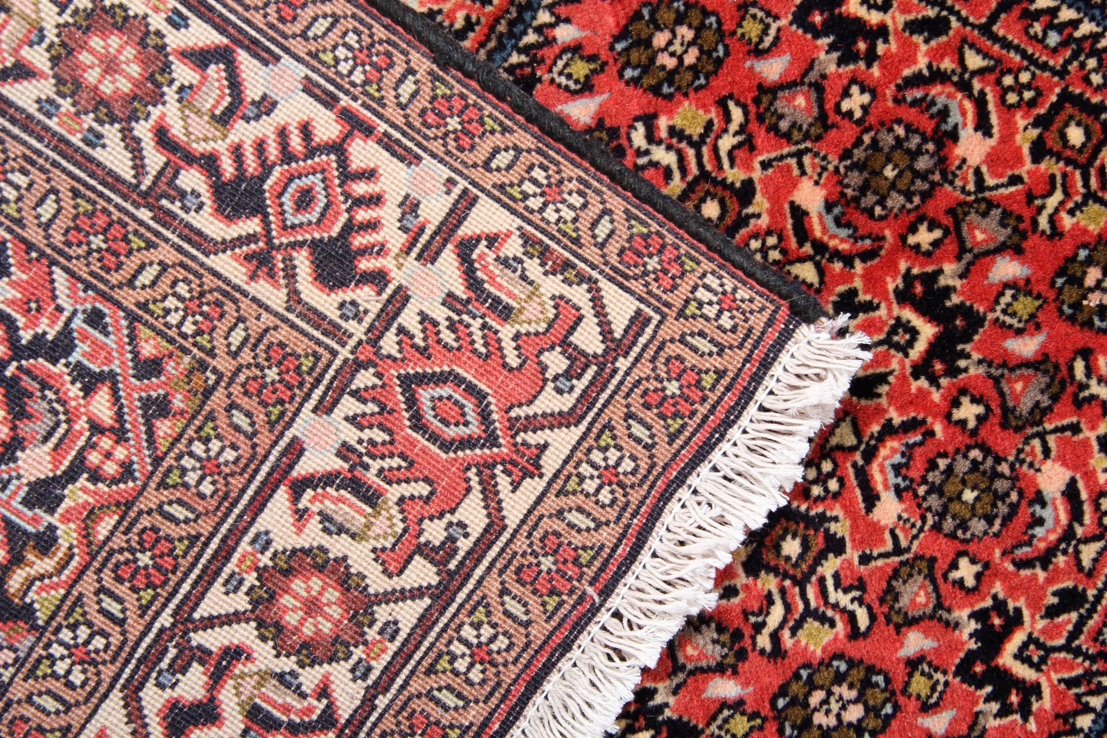 Azerbaijani Traditional Runner Rug, Handwoven Wool Pink Oriental Carpet Rug For Sale