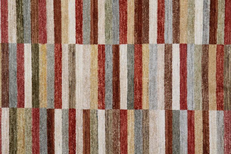 Handmade Rug Multi Colored Stripped Rugs, Modern Carpet Oriental Rugs