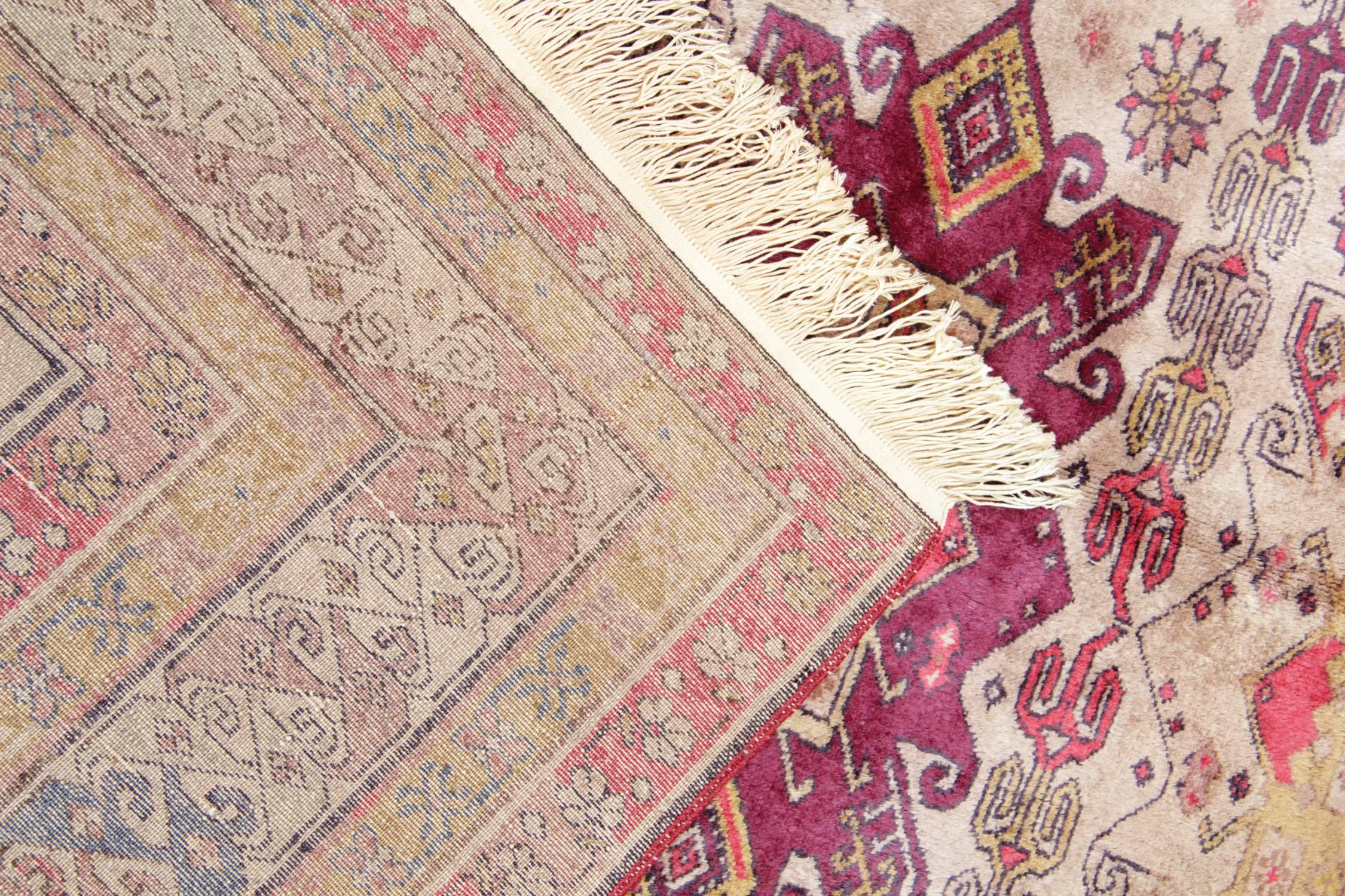 Azerbaijani Rare Antique Rugs, Caucasian Carpet from Karabagh, Gold Rug For Sale