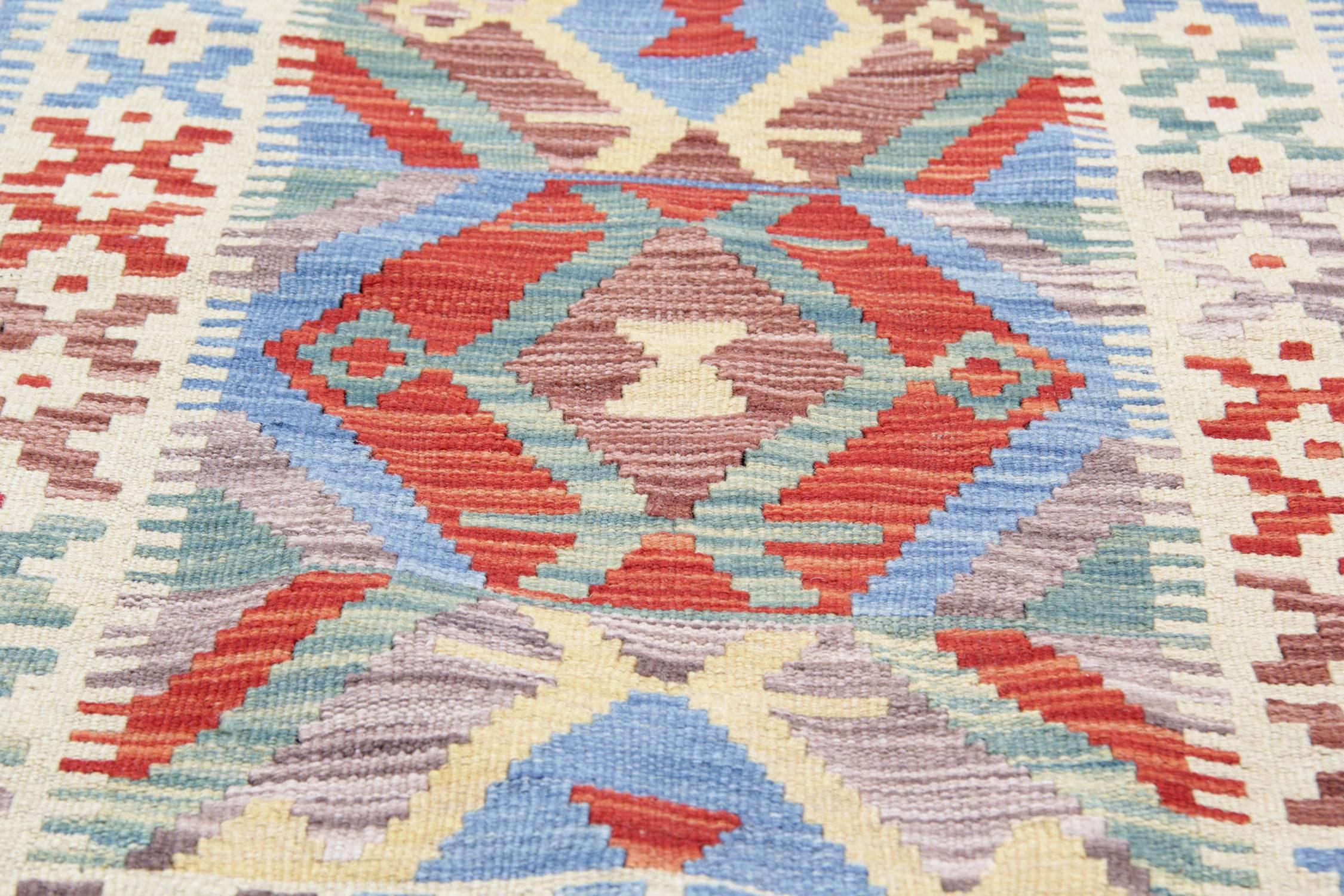 Contemporary Kilim Rugs with Traditional Design, Carpet from Afghanistan