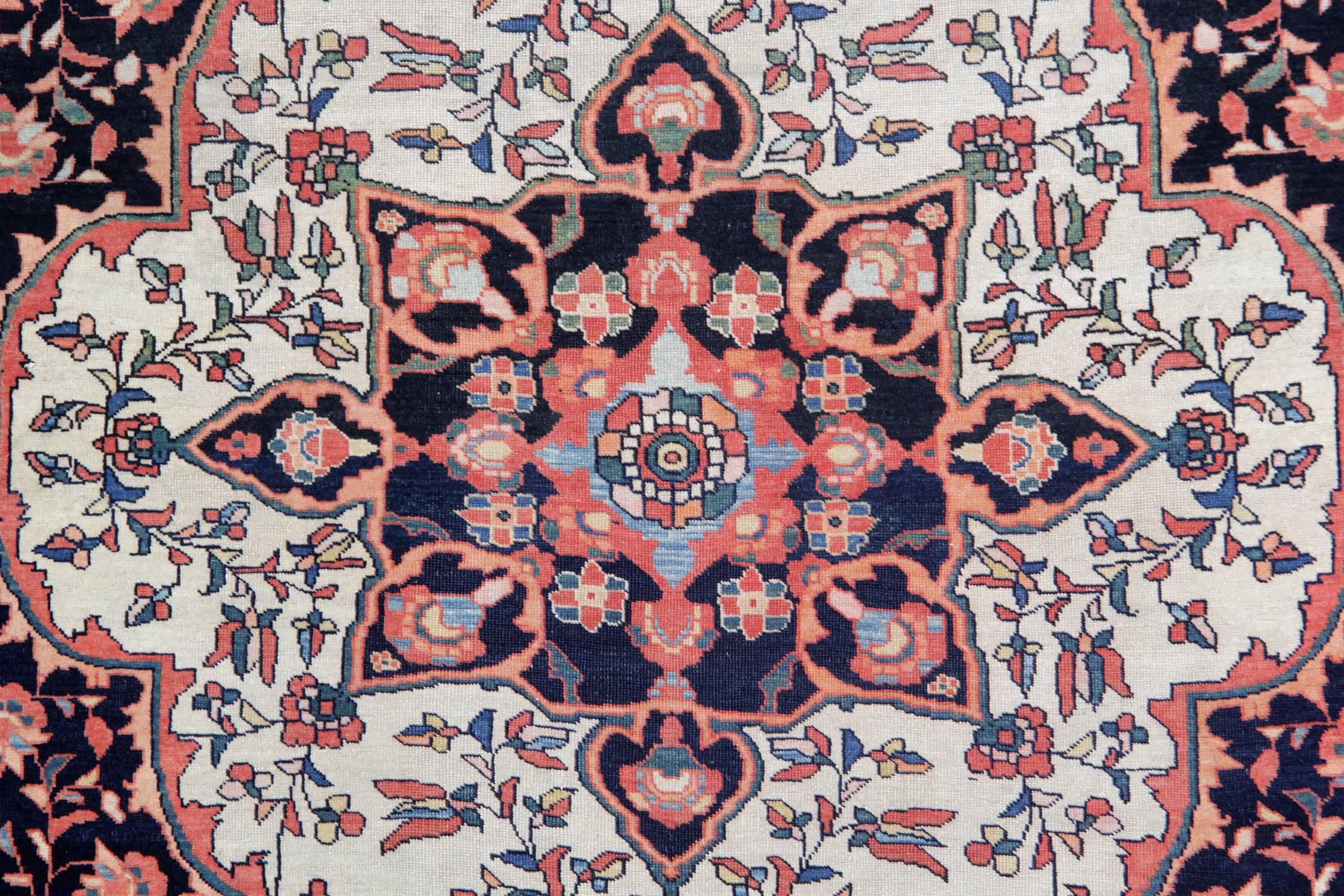 Vegetable Dyed Antique Persian Sarouk Farhan Rug