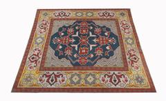 Square Rugs Handmade Carpet Antique Rugs, Kilim Rugs Luxury Rustic Oriental Rugs