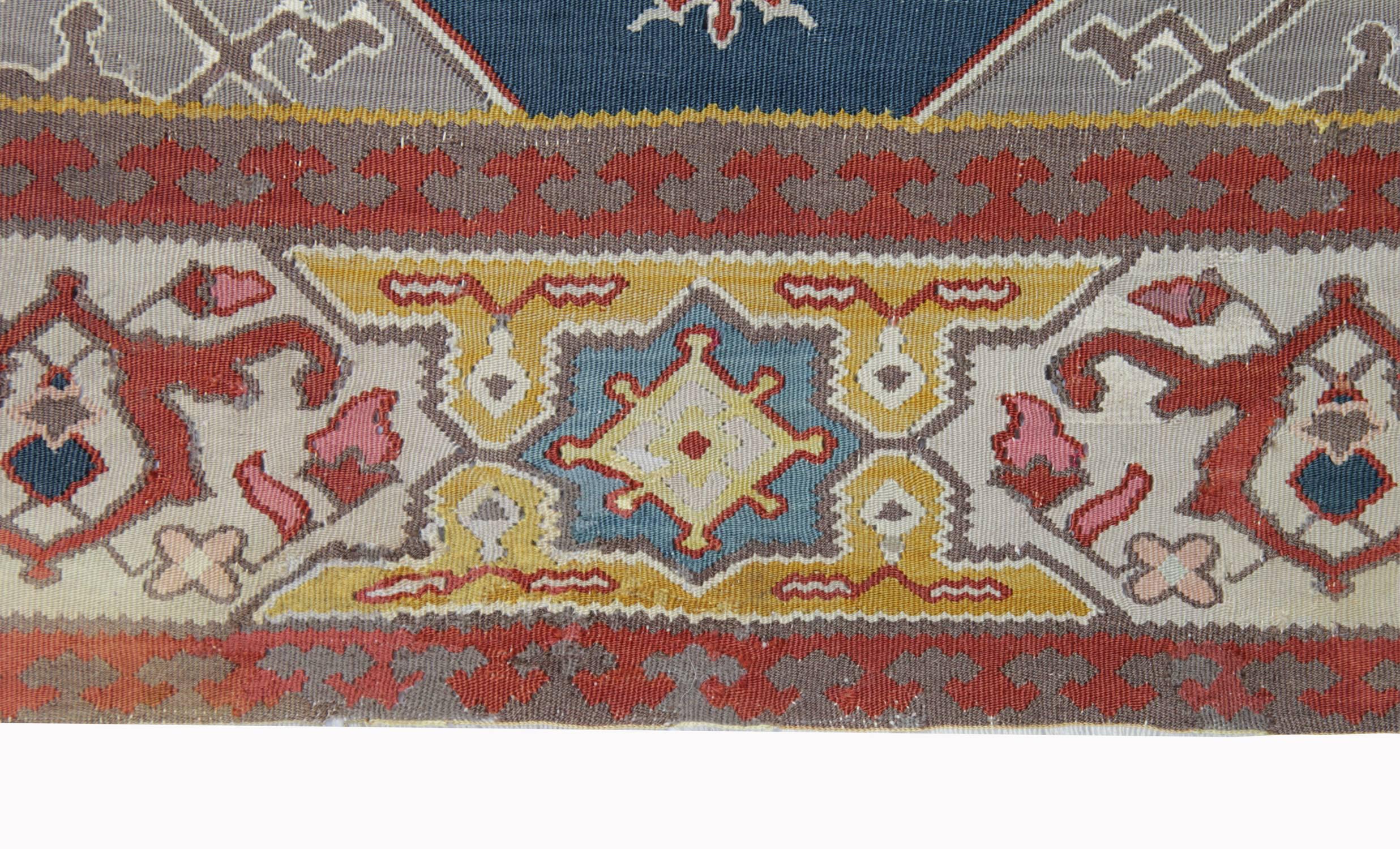 Serbian Square Rugs Handmade Carpet Antique Rugs, Kilim Rugs Luxury Rustic Oriental Rugs For Sale