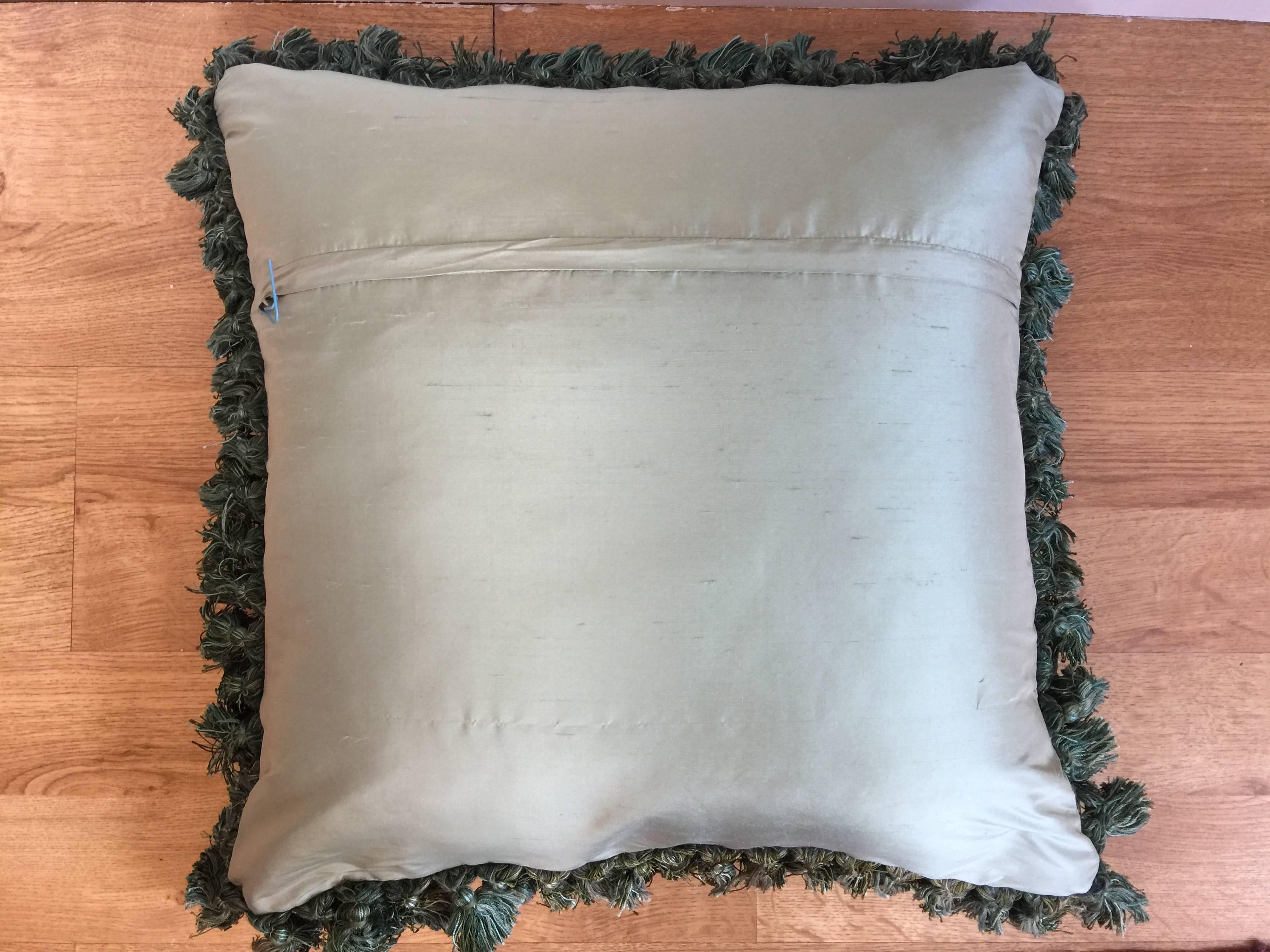 Large Decorative French Tapestry Velvet Pillow Cushion Cover In Excellent Condition In Hampshire, GB